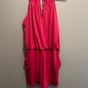 White House Black Market Hot Pink Romper
